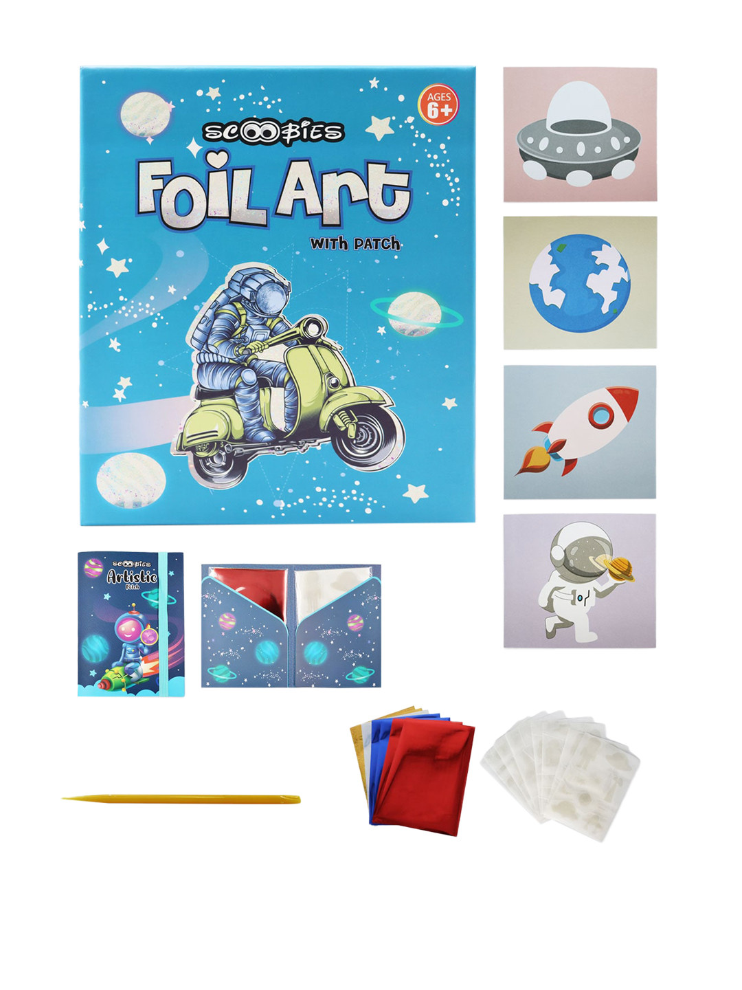 SCOOBIES Kids Blue Foil Art Set