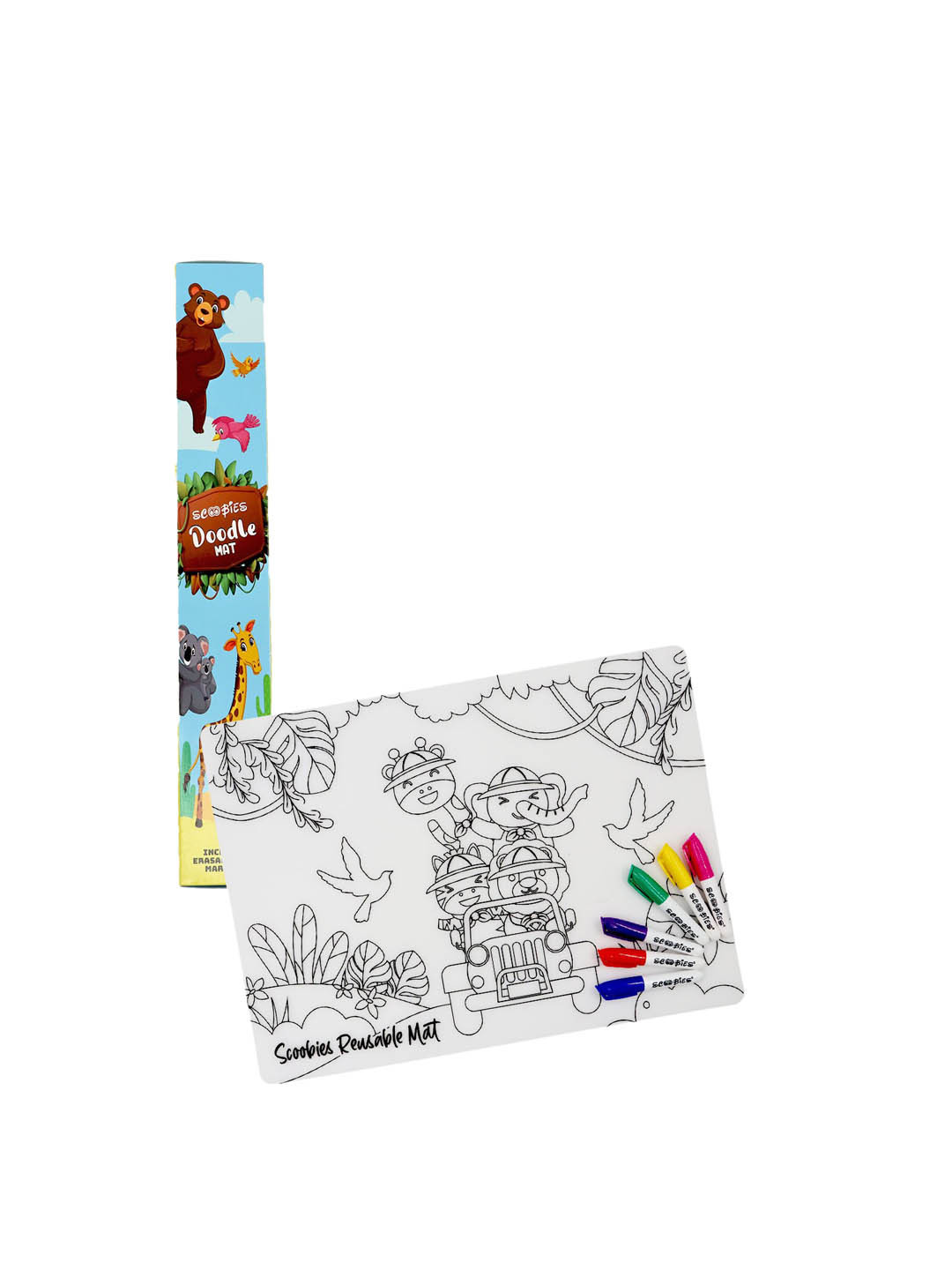 SCOOBIES Kids Blue & Yellow Silicone Doodle Mats