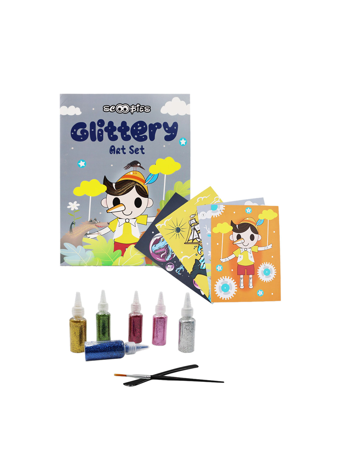 SCOOBIES Glitter Art Set | The Great Voyage | 6 Glitter Bottles & Craft Tools