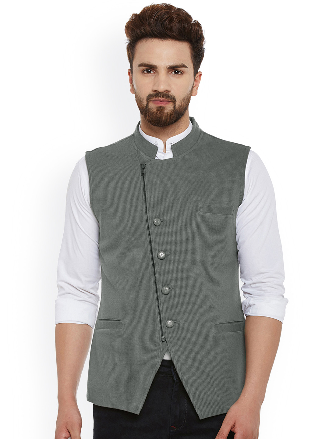 Hypernation Grey Nehru Jacket