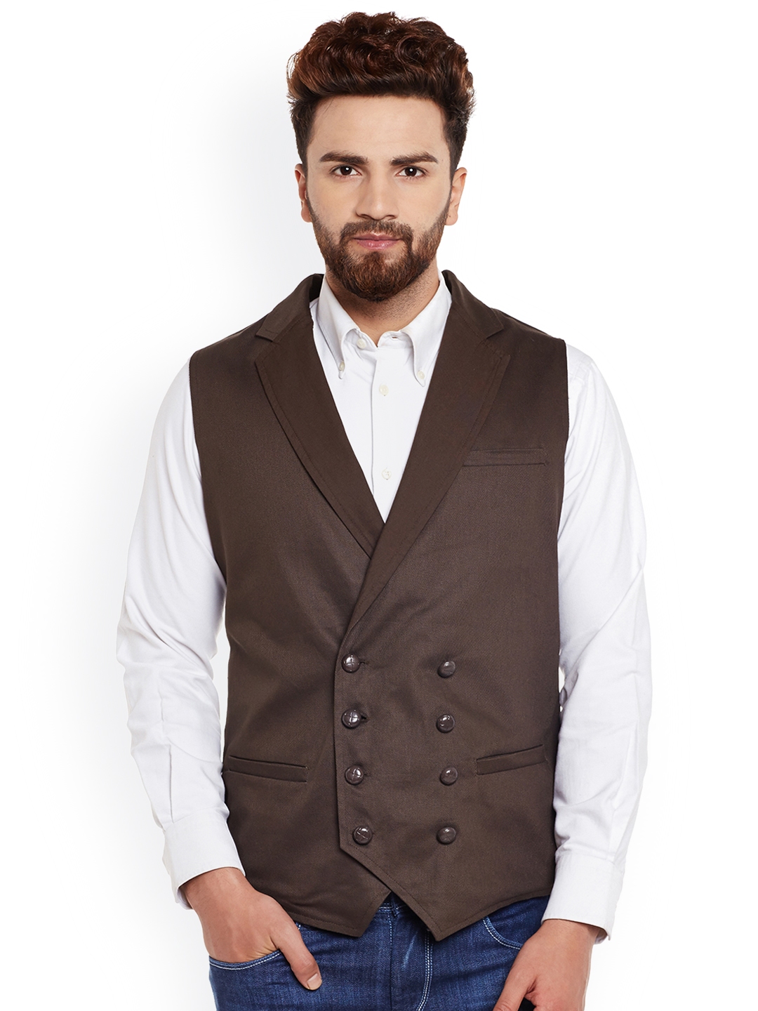 Buy Hypernation Brown Waistcoat - Waistcoat for Men 2074067 | Myntra