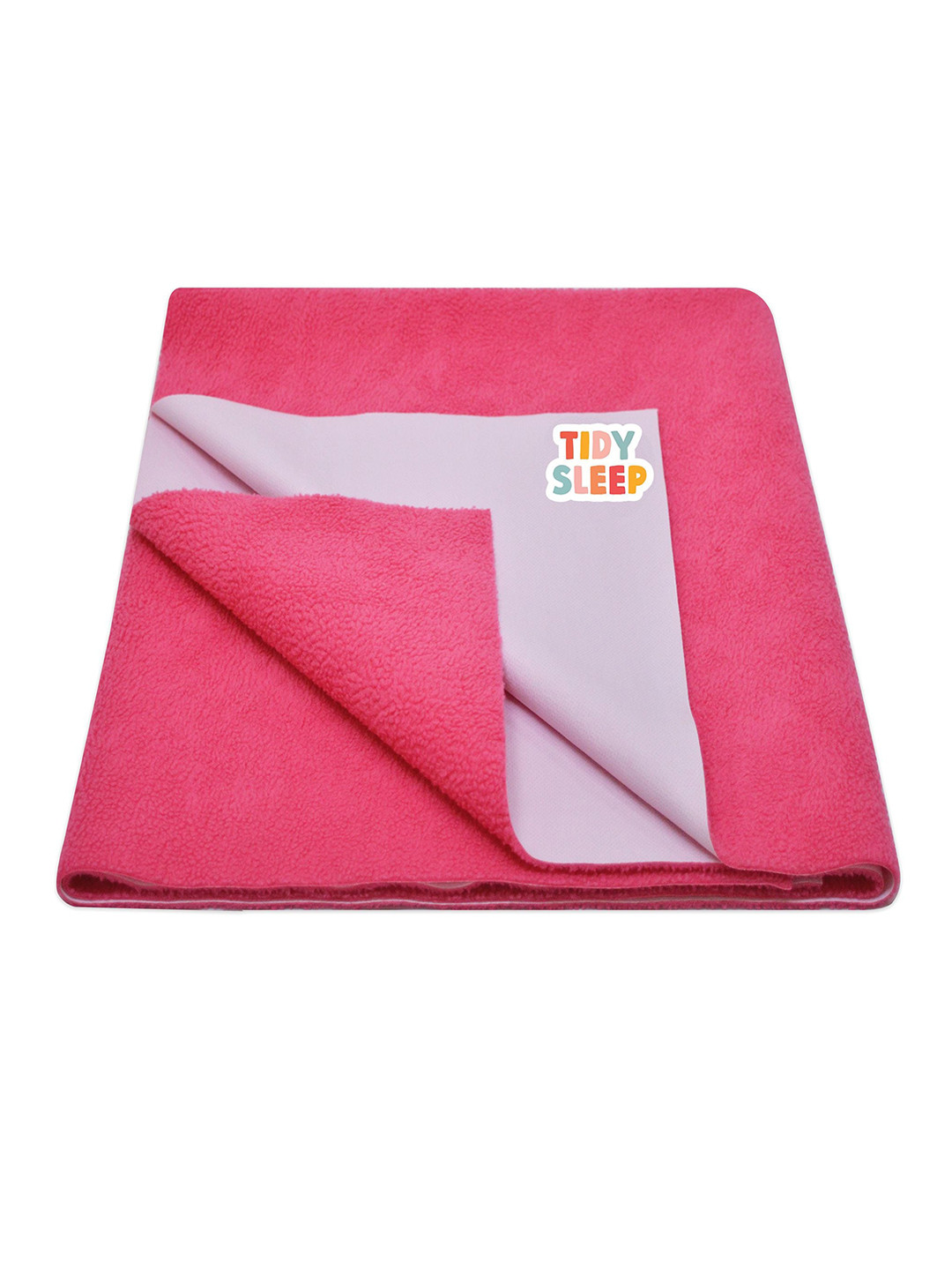 TIDY SLEEP Pink Solid Cotton Mattress Protector