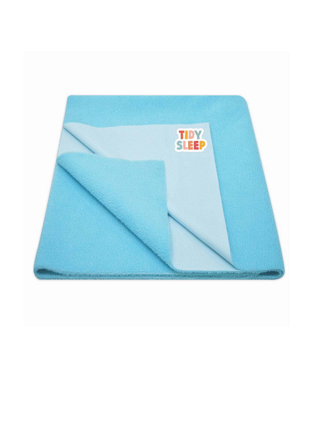 TIDY SLEEP Kids Blue Solid Fleece Water Resistant Dry Sheet