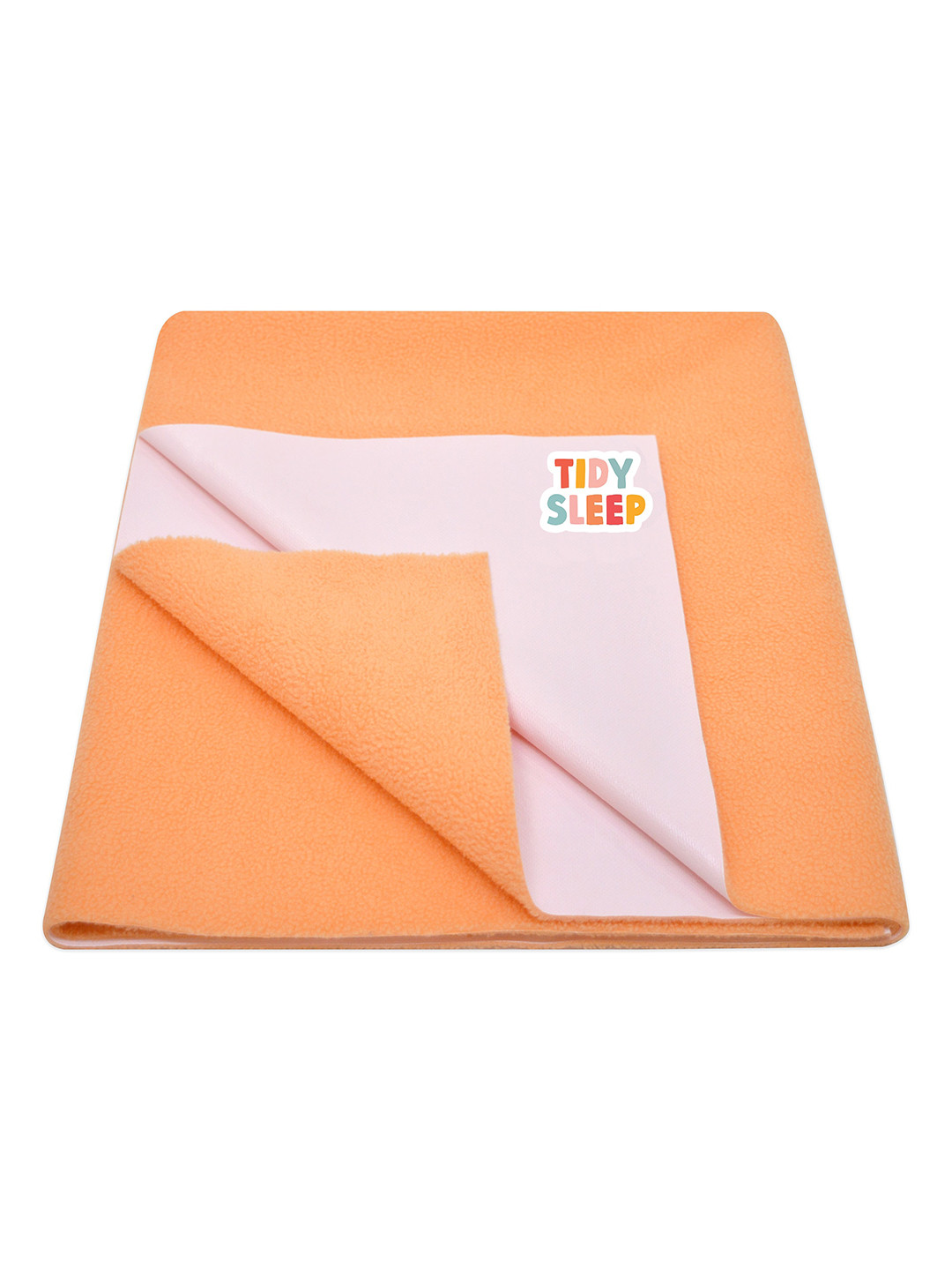 TIDY SLEEP Infants Peach Solid Fleece Large Water Resistant Baby Dry Sheet