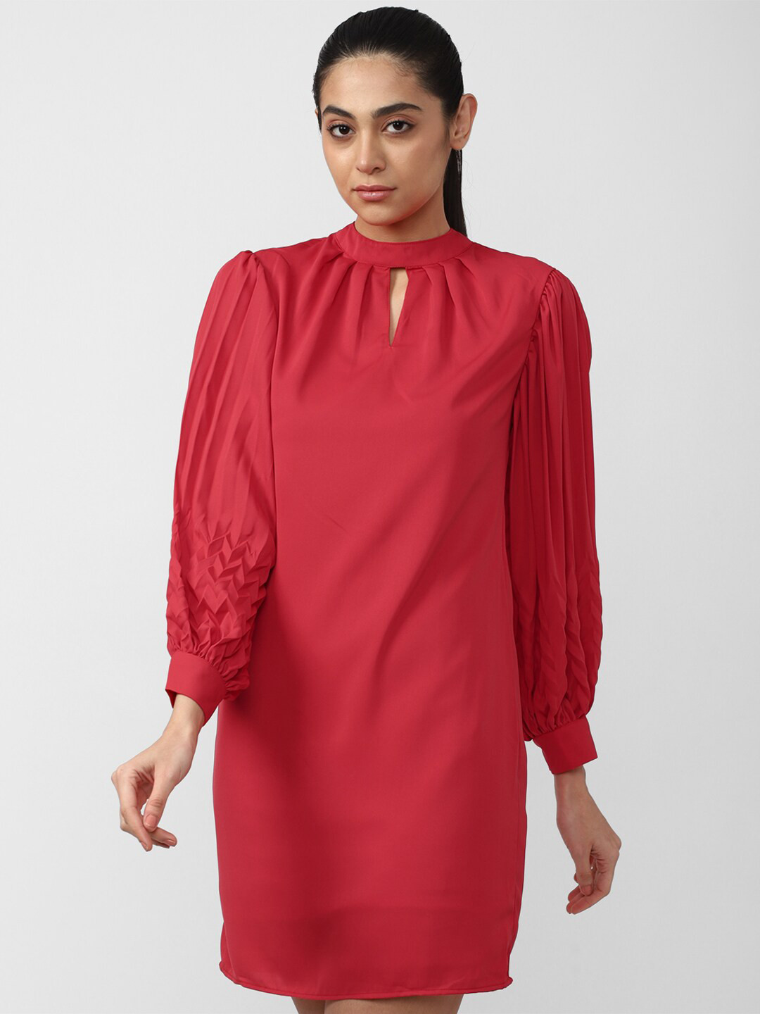 Van Heusen Woman Women Red Keyhole Neck Sheath Dress