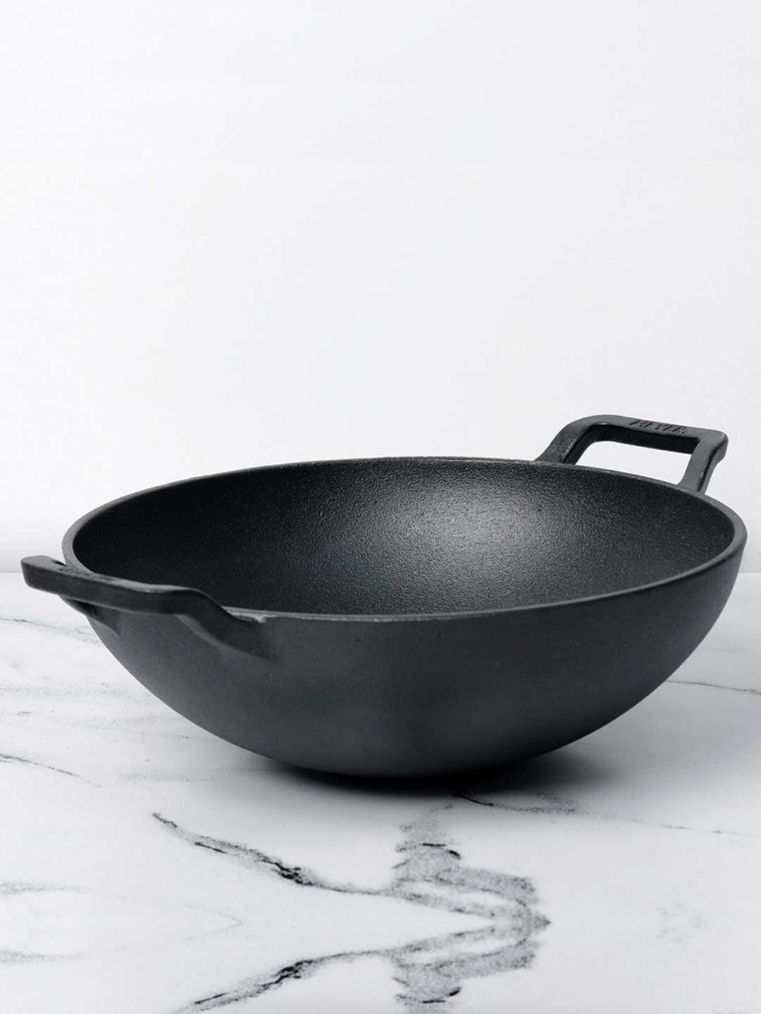 MEYER Grey & Black Deep Frying Iron Kadai without Lid