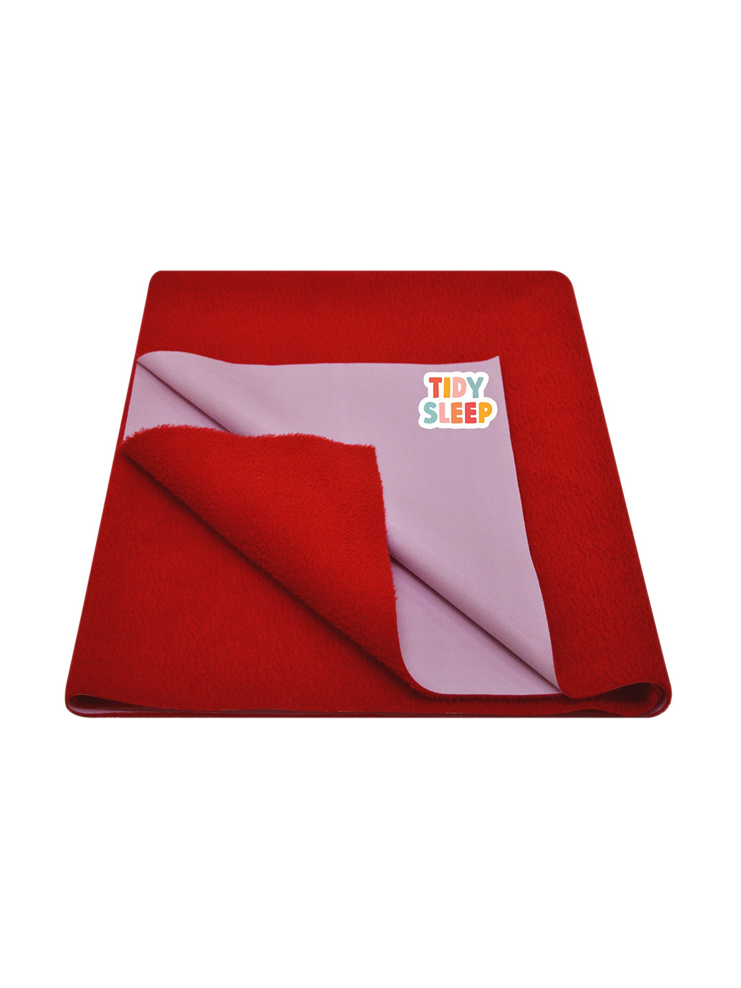 TIDY SLEEP Red Solid Cotton Mattress Protector
