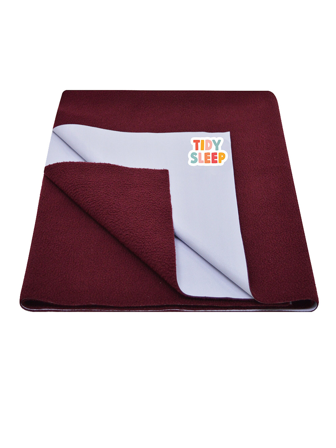 TIDY SLEEP Kids Maroon Solid Water Resistant Dry Sheet