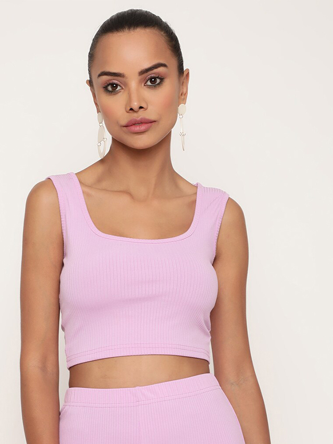 Sugathari Women Mauve Sheen Crop Top