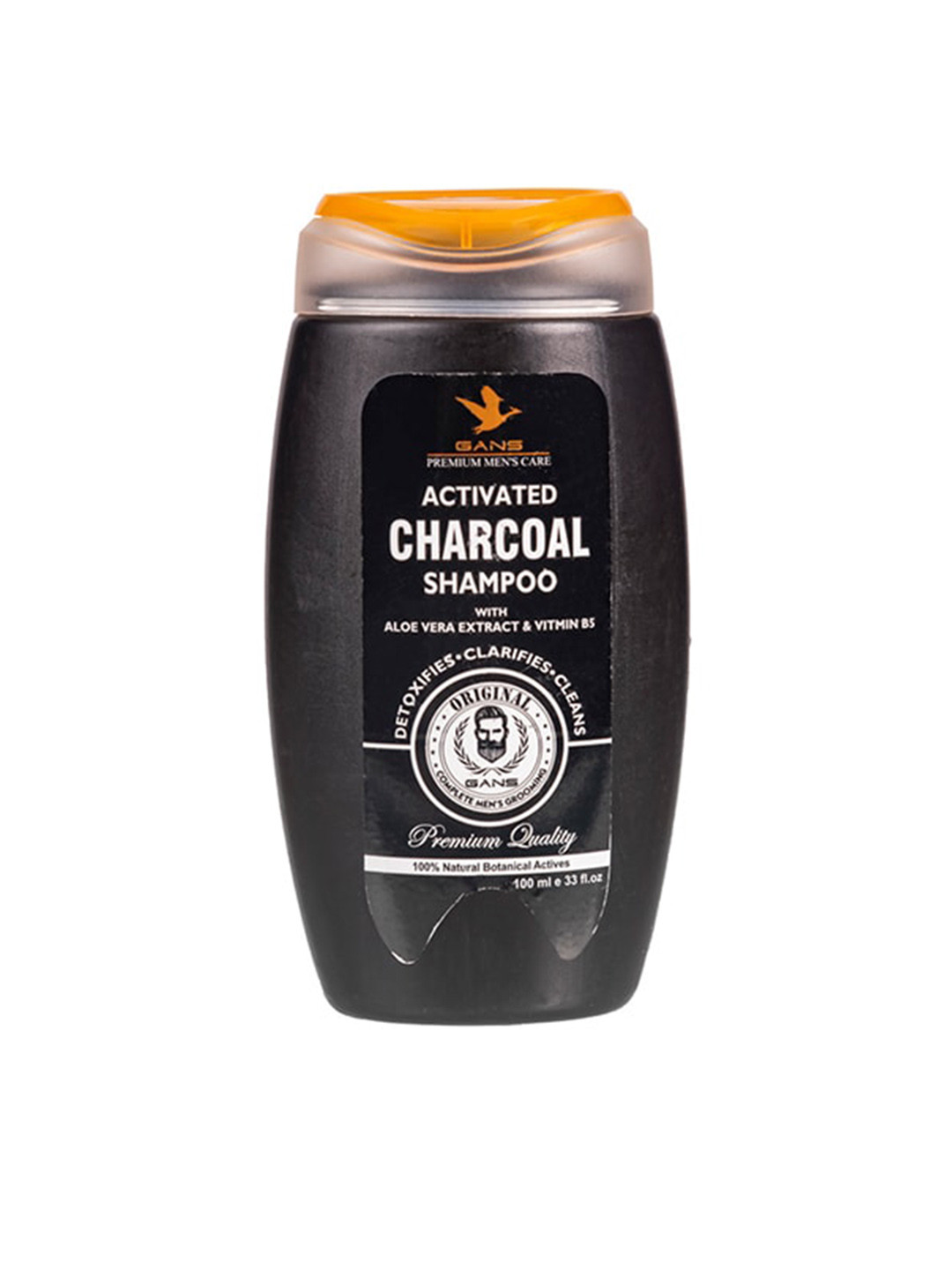 Gans Men Activated Charcoal with Aloe Vera Extract & Vitamin B5 Shampoo 100ml