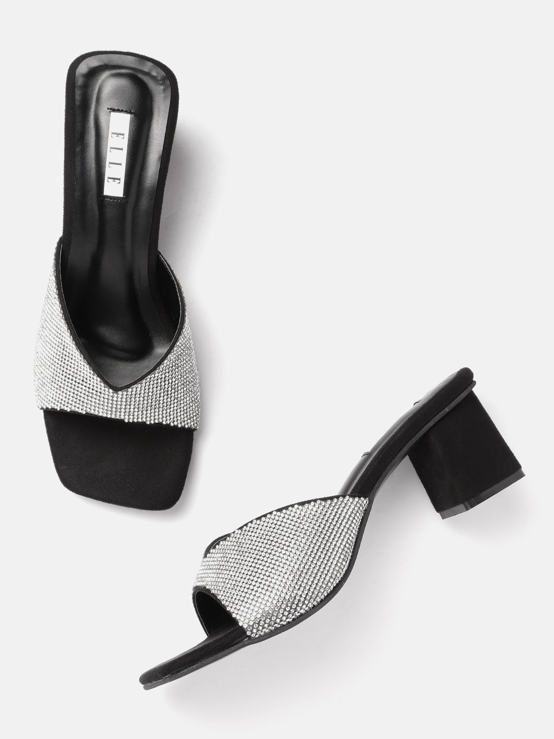 ELLE Embellished Block Heel Sandals