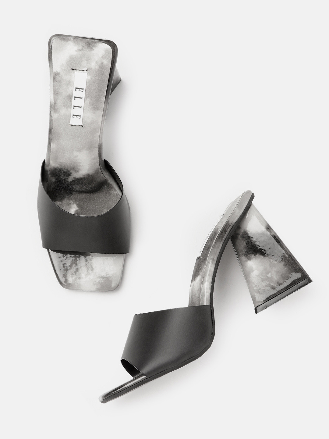 ELLE Women Black Solid Block Heel Sandals