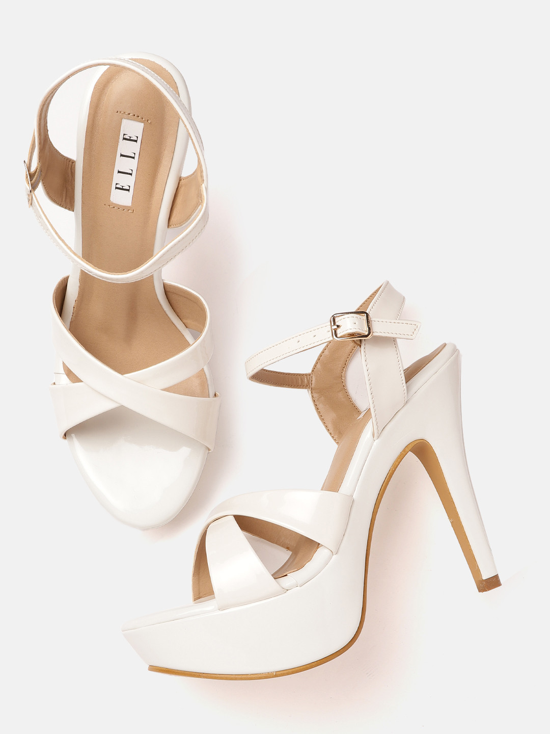 ELLE White Solid Stilettos