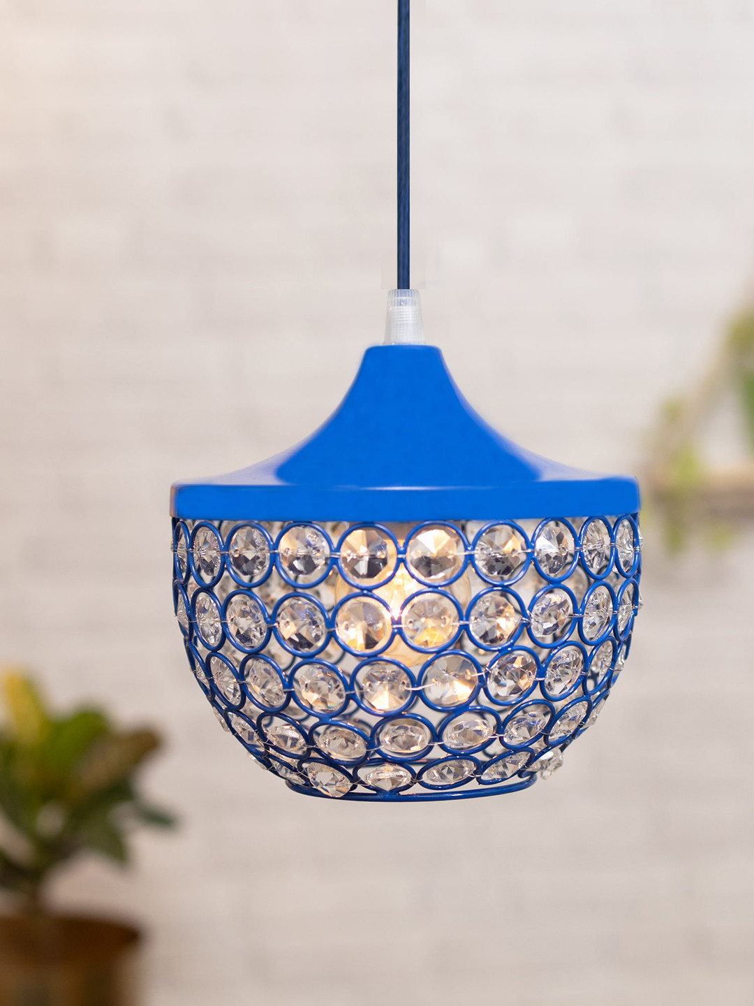 Homesake Blue Textured hanging Ceiling Lamps