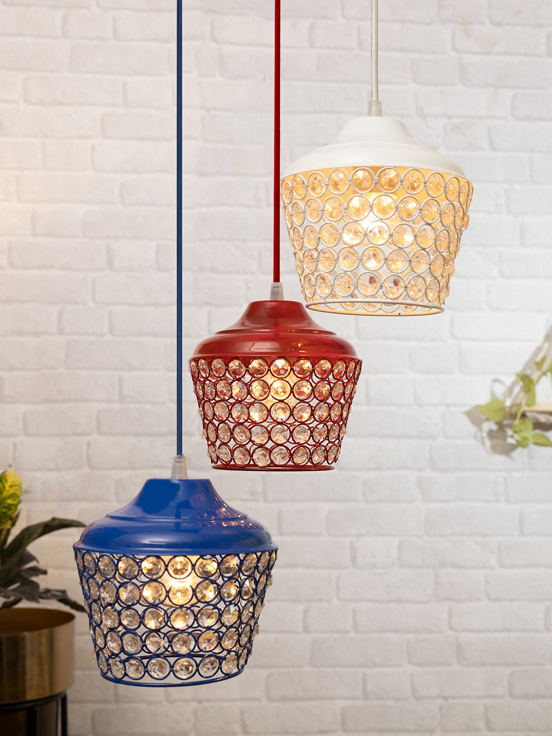 Homesake Set Of 3  Cluster Chandelier Crystal Hanging Lantern