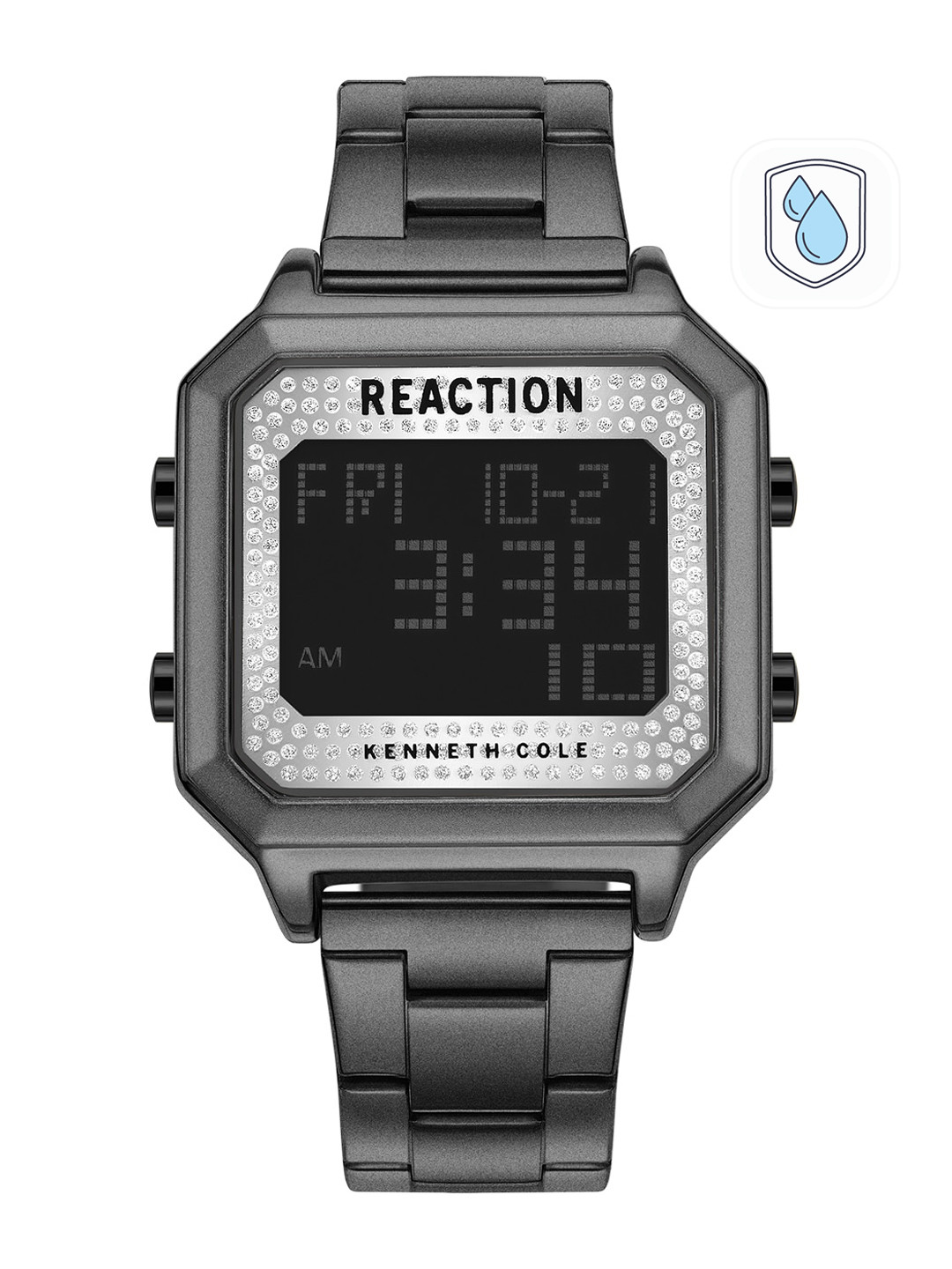 REACTION KENNETH COLE Women White Dial & Black Straps Digital Watch KRWGJ9008003