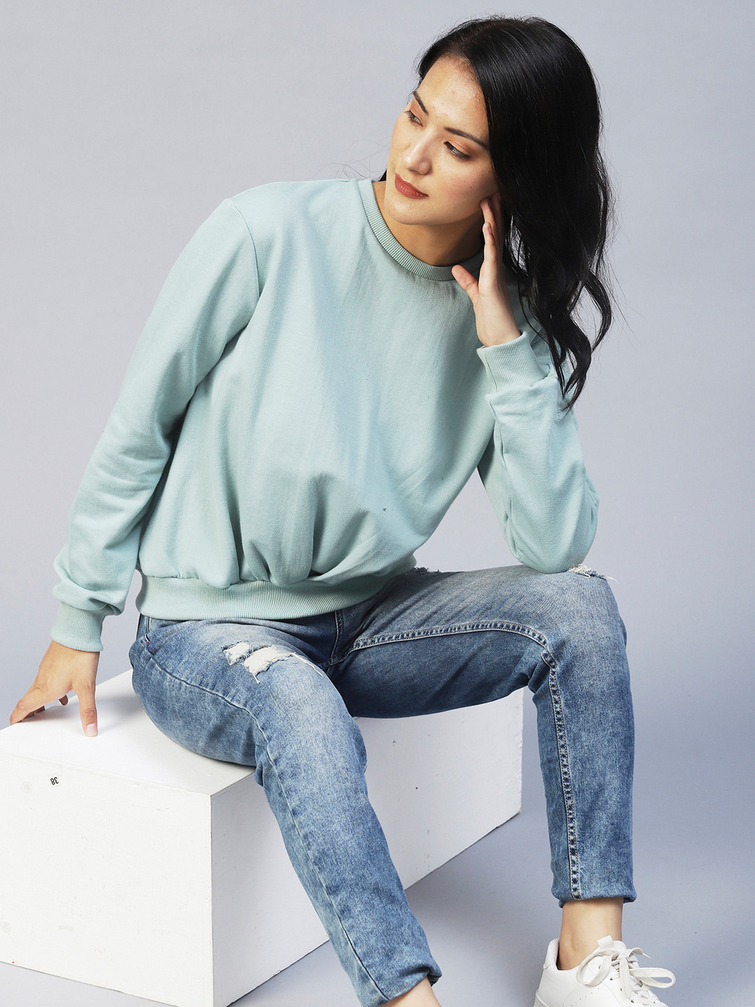 Rigo Women Solid Pullover Sweatshirt