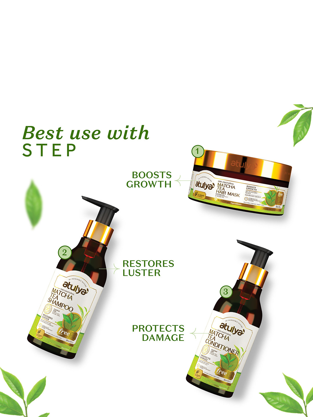 Atulya Matcha Tea Hair Mask - Relieves Dry Scalp - 200 g