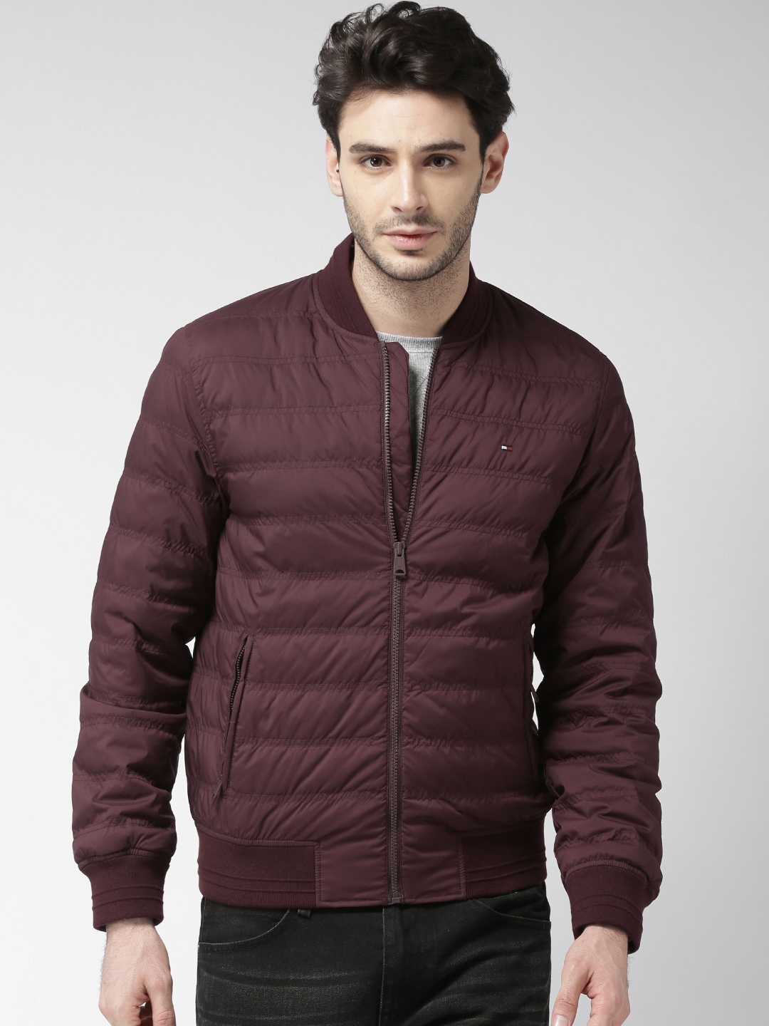 tommy hilfiger burgundy jacket mens