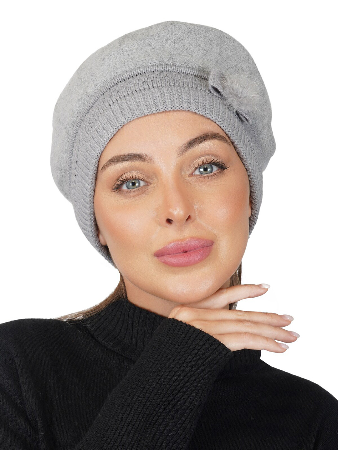 iSWEVEN Women Grey Slouchy Beanie