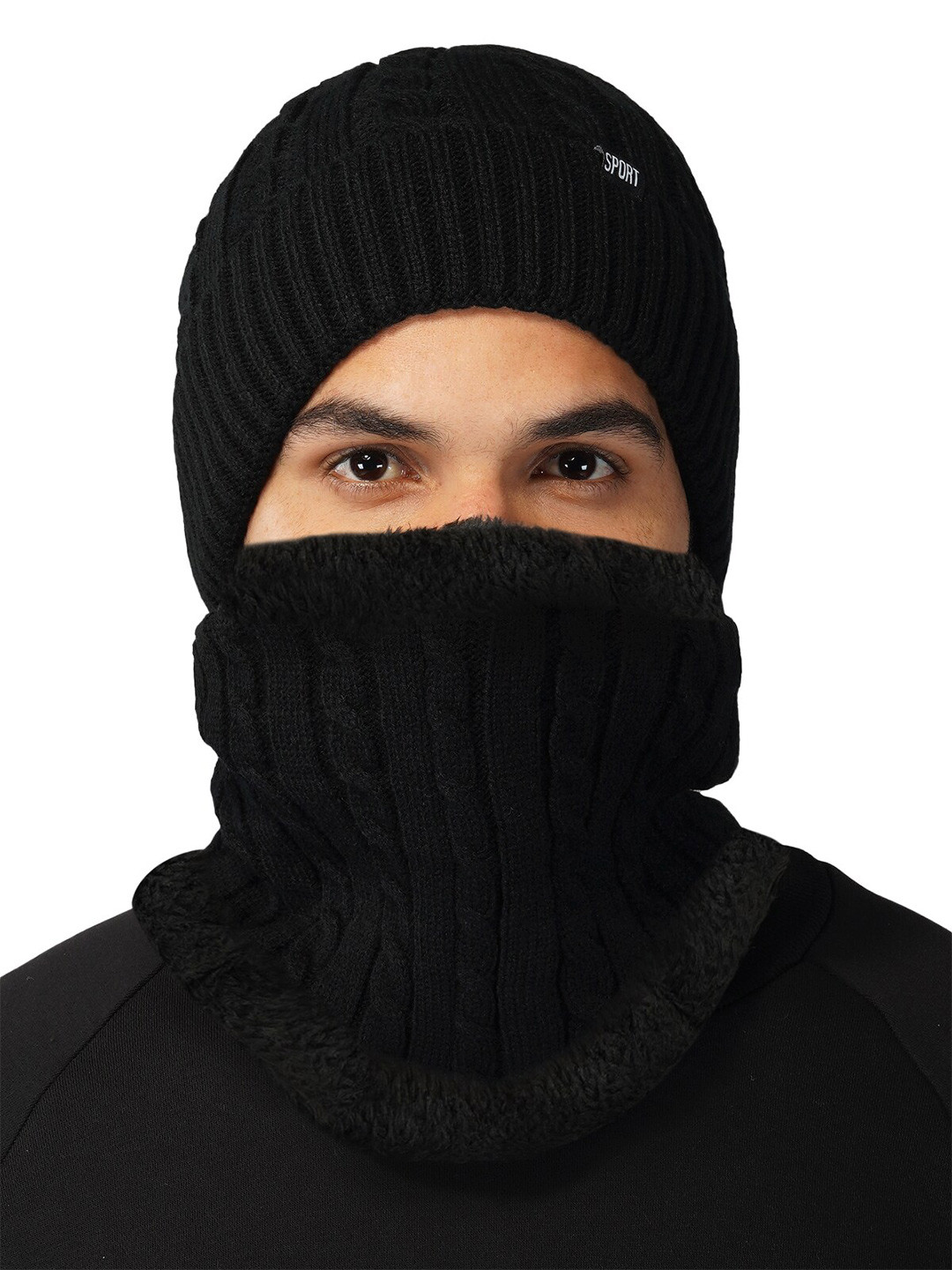 iSWEVEN Unisex Black Wool Beanie