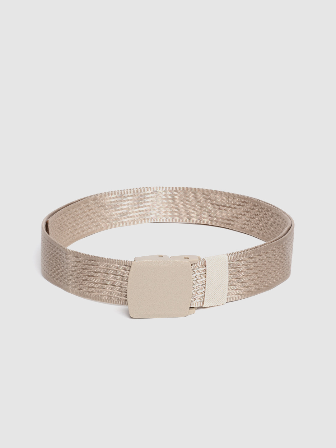 HIGHLANDER Men Beige Woven Design Belt