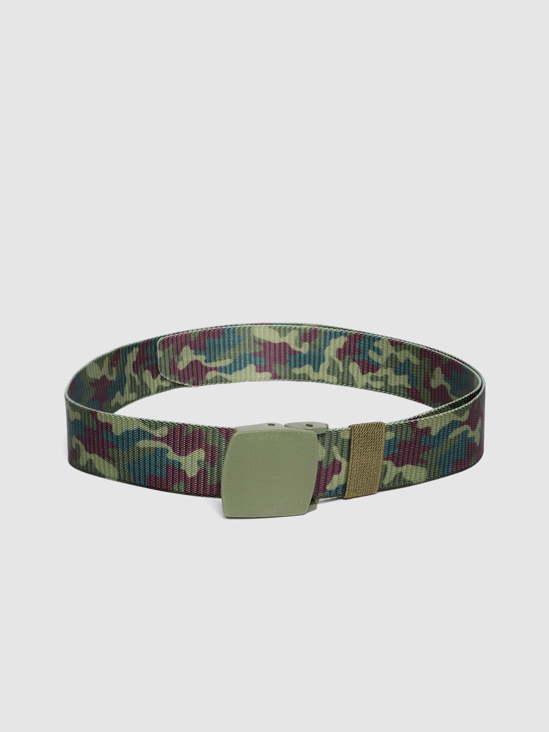 HIGHLANDER Men Green & Pink Camouflage Print Belt