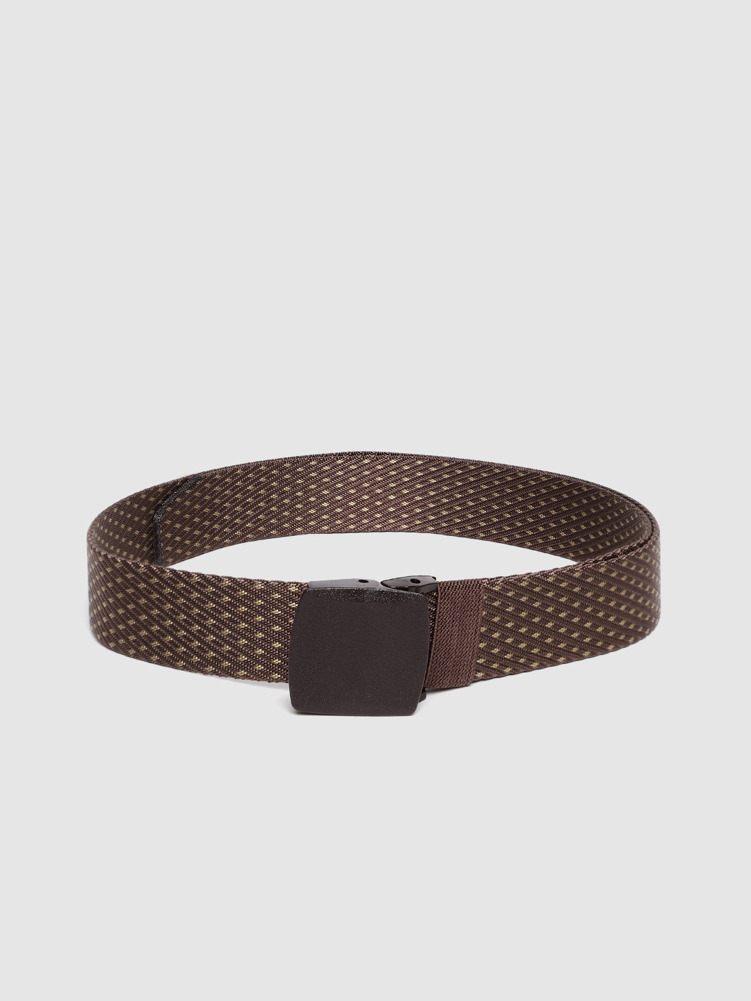 HIGHLANDER Men Brown & Beige Woven Design Belt