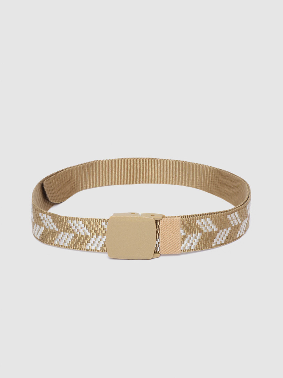 HIGHLANDER Men Golden & Sliver Woven Design Belt