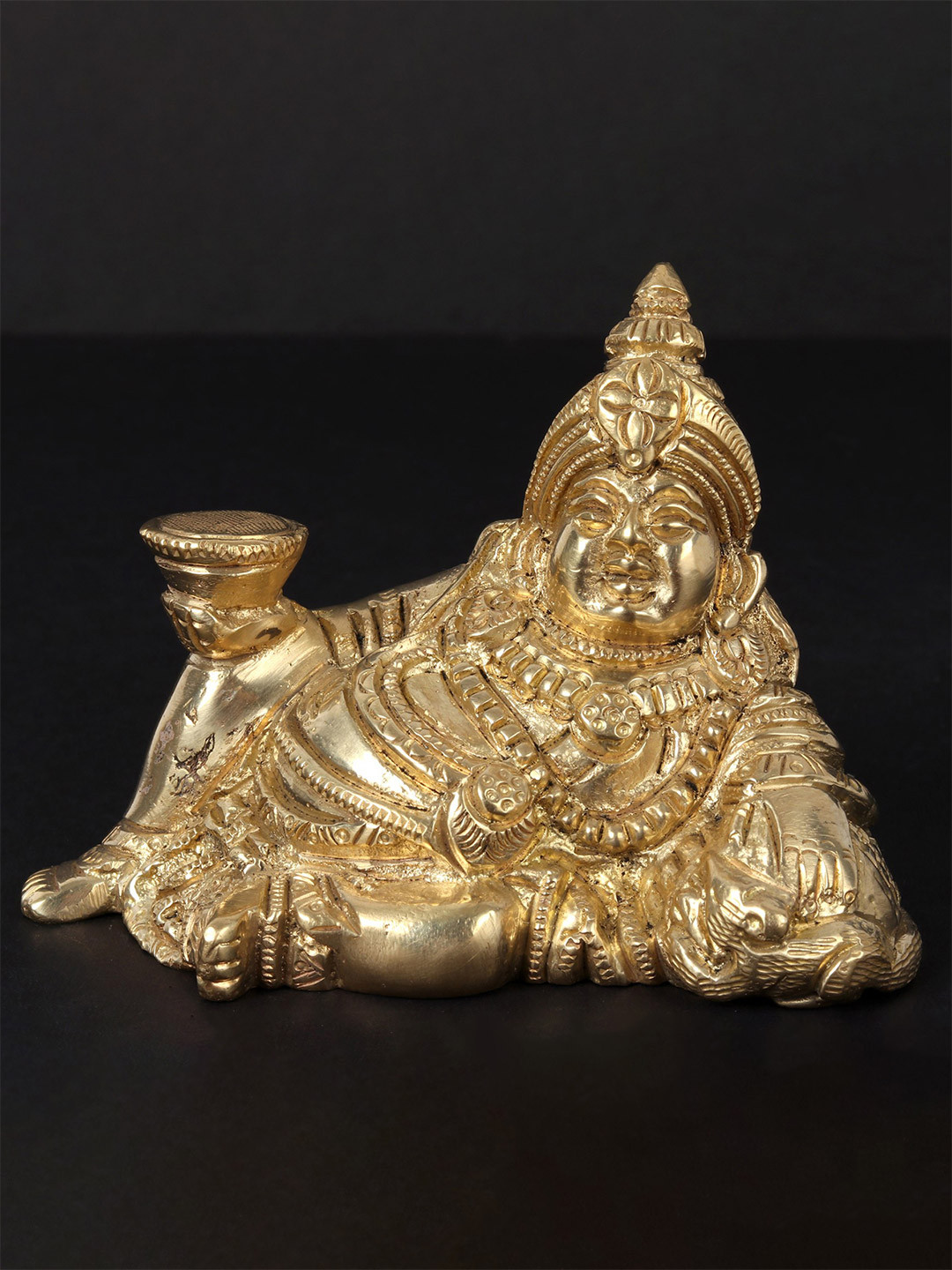 Exotic India Gold Toned Lord Kubera Religious Showpiece