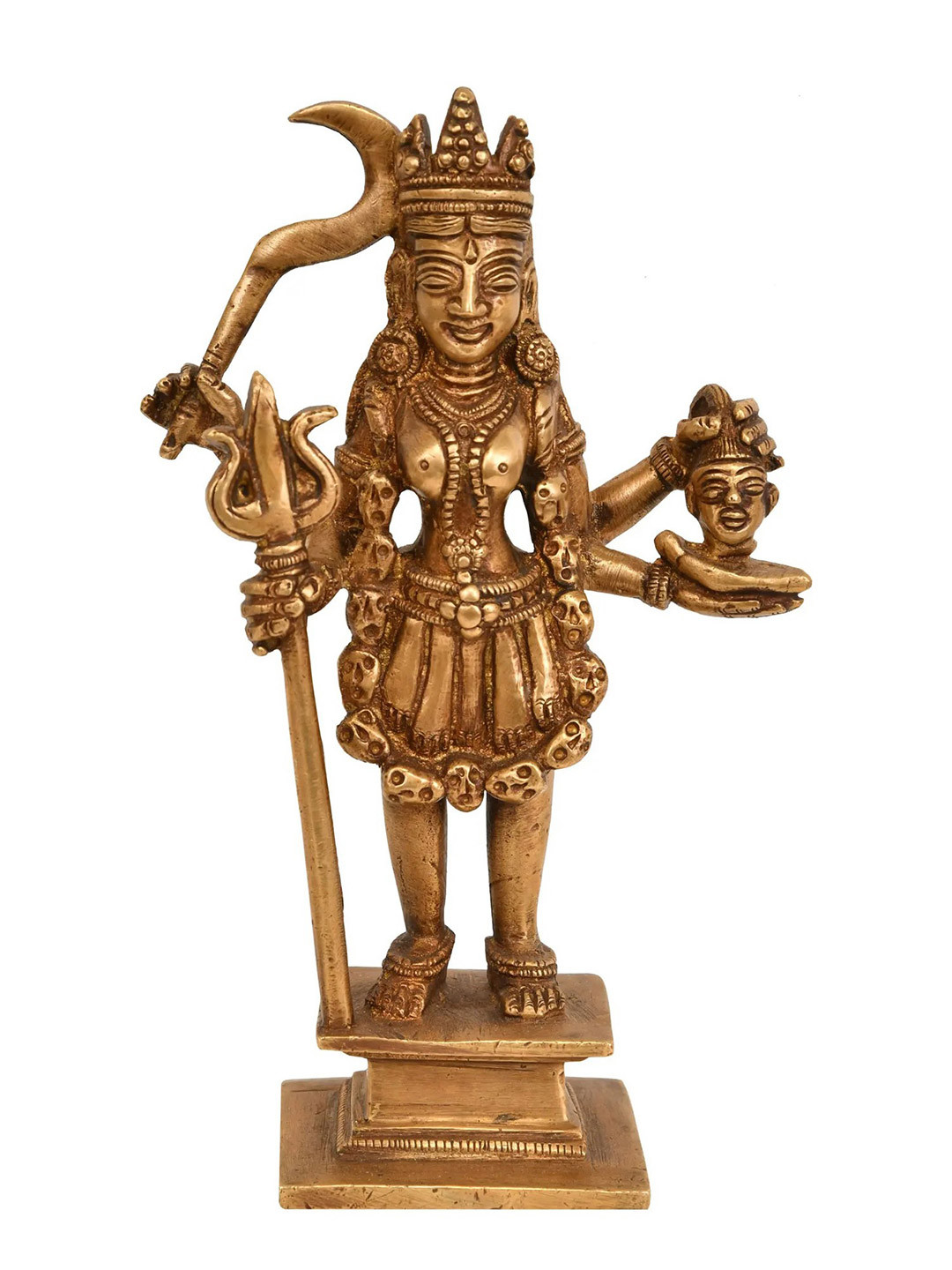 Exotic India Gold Toned Goddess Kali Religious Idol Showpiece