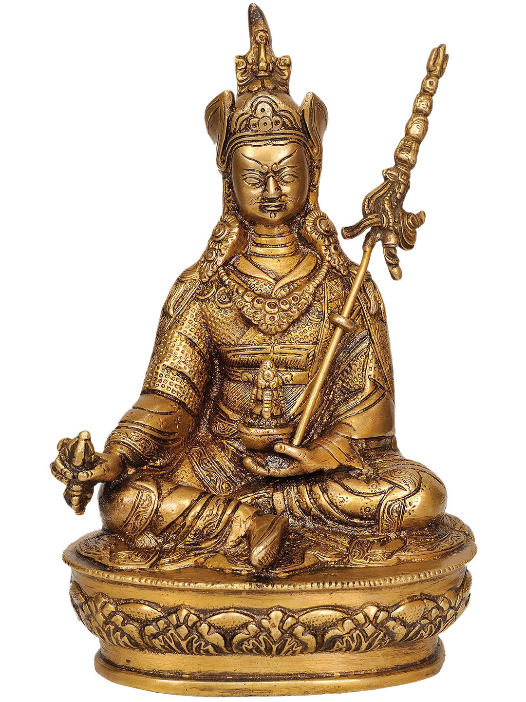 Exotic India Gold-Toned Tibetan Buddhist Deity Idol Showpiece