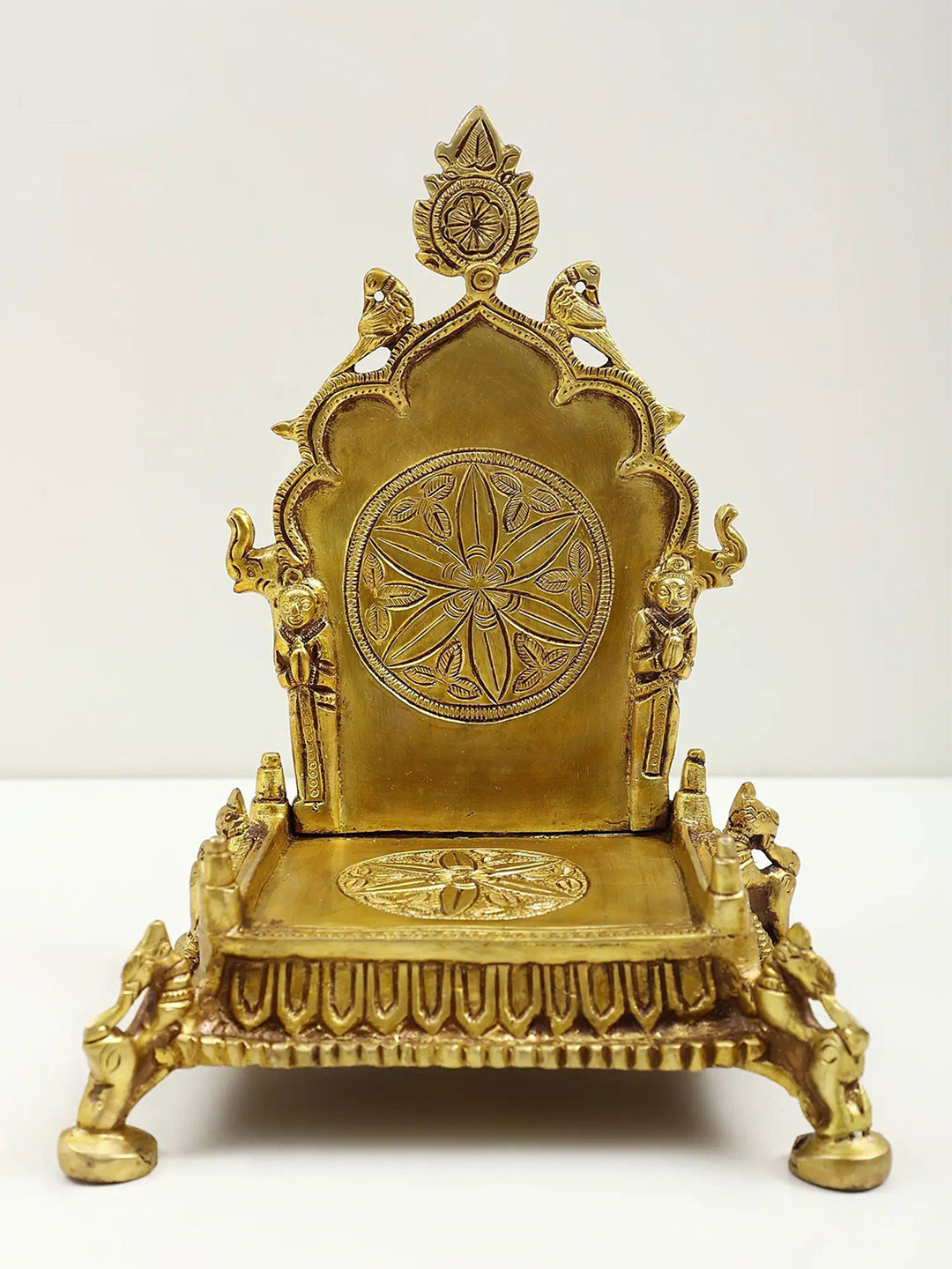 Exotic India Gold-Toned & Black Religious Brass Deity Throne Showpiece