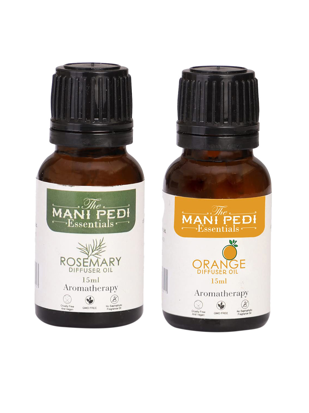 The Mani Pedi Essentials Pack Of 2 Brown  Rosemary & Orange Diffuser 15ml