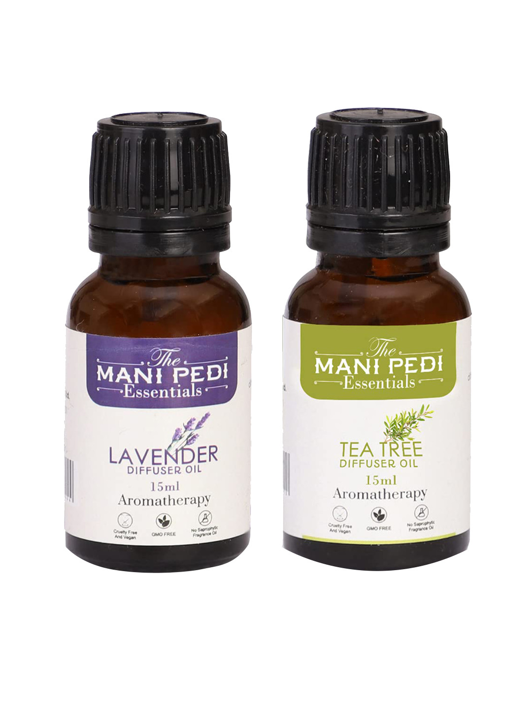 The Mani Pedi Essentials Set Of 2 Lavender & Tea Tree Aroma Oil Diffusers 15 ml