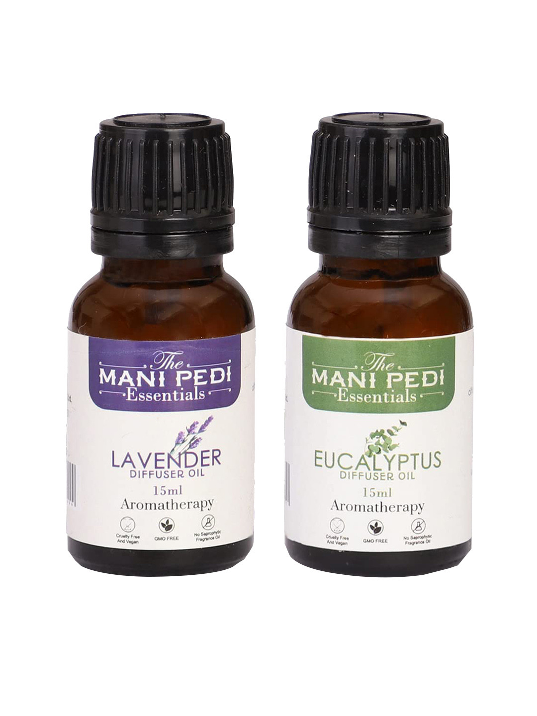 The Mani Pedi Essentials Pack Of 2 Brown Lavender and Eucalyptus Diffusers 15 ml