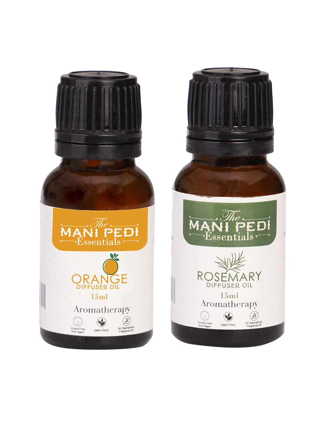 The Mani Pedi Essentials Set Of 2 Solid Orange & Rosemary Oil Diffusers 15 ml