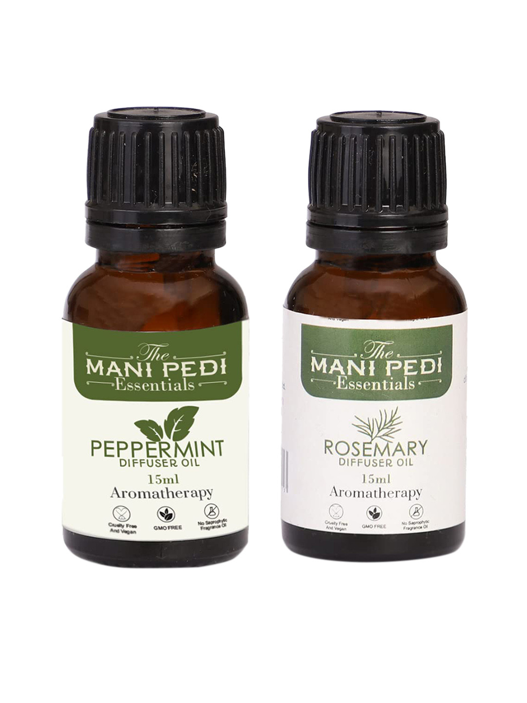 The Mani Pedi Essentials Set Of 2 Rosemary & Peppermint Aroma Oil Diffusers 15 ml