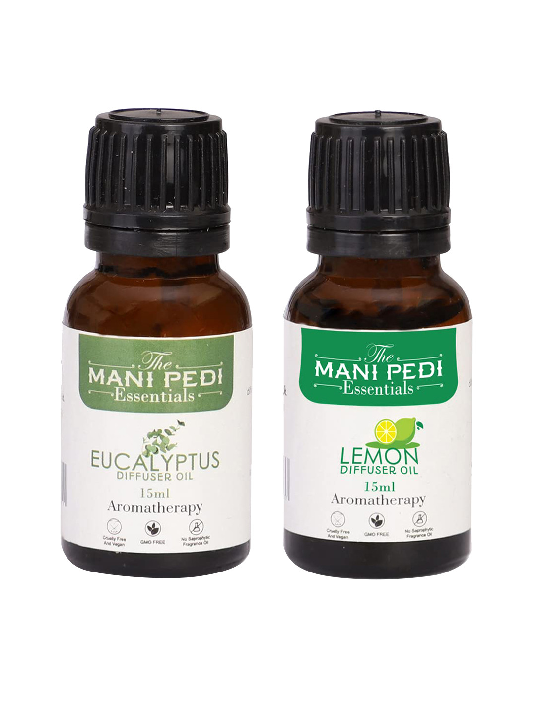 The Mani Pedi Essentials Set of 2 Brown lemon & Eucalyptus Aroma Oil Diffusers 15 ml