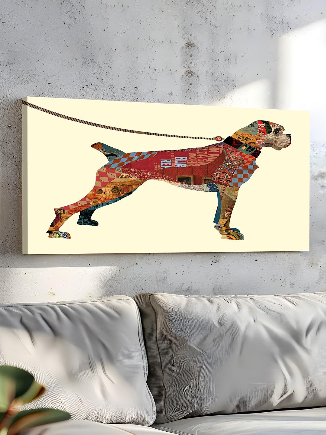 Art Street Red & Beige Adorable Dog Canvas Painting Wall Art