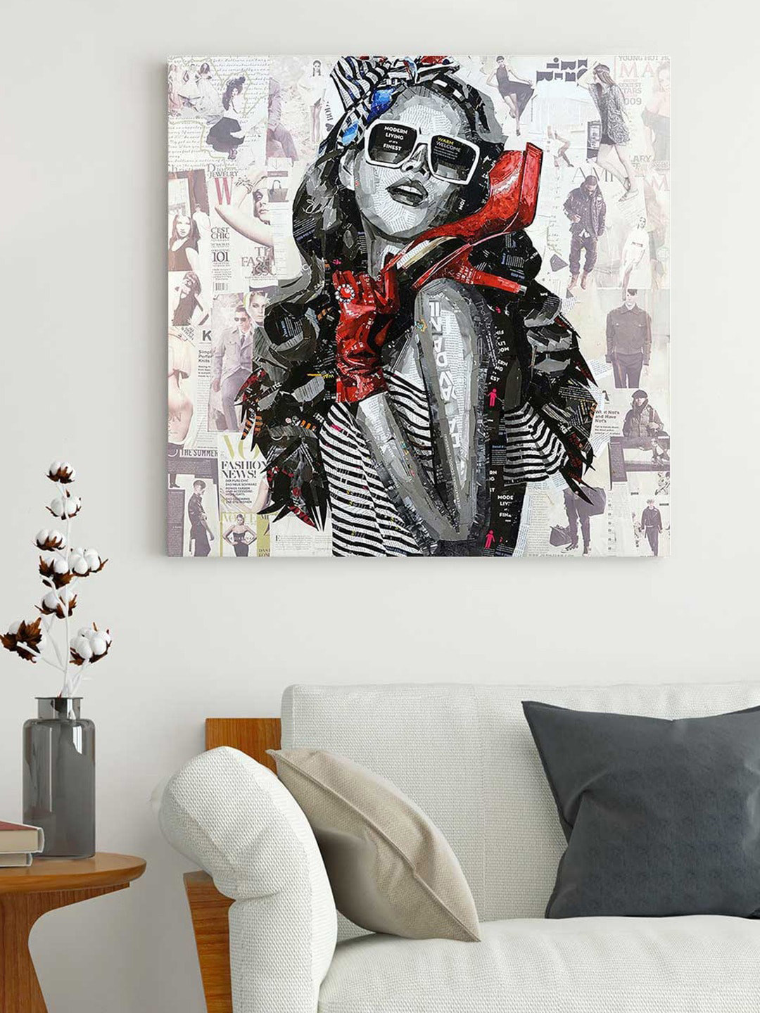 Art Street Black & Red Modern Life Figurative Canvas Painting Wall Art