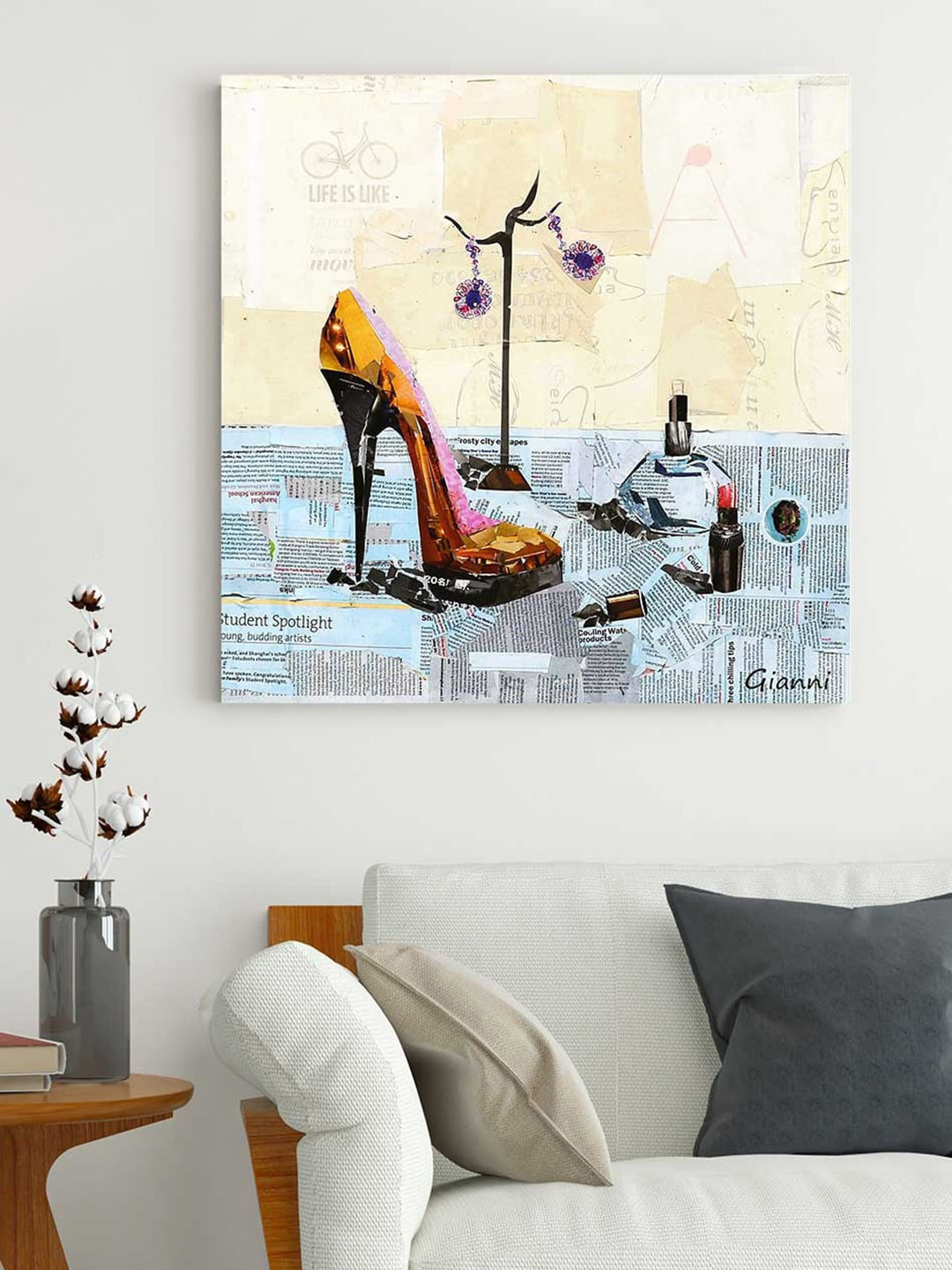 Art Street Women's High Heel Canvas Wall Square Paintings Wall Art - 22 x 22In