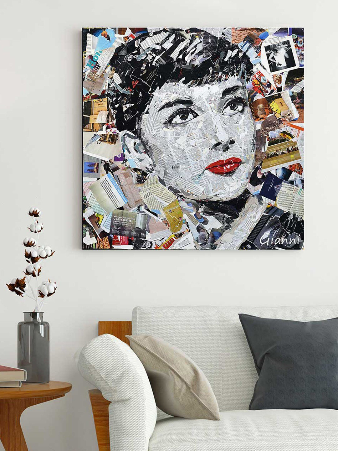Art Street White & Black Beauty Figure  Canvas Painting Wall Art