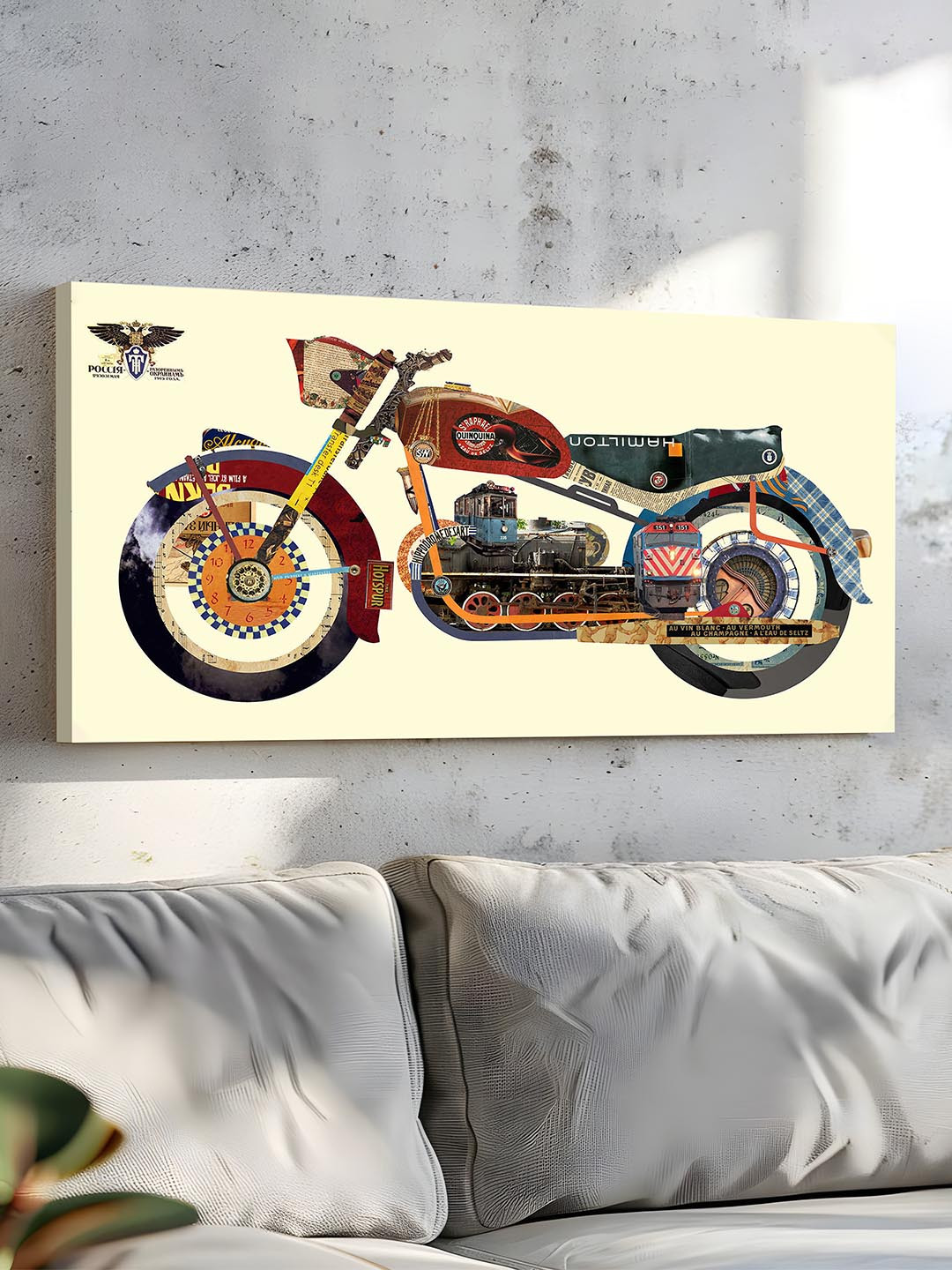 Art Street Cream Canvas Wall Living Room Rectangle Paintings Wall Art -15.7 x 30.71In