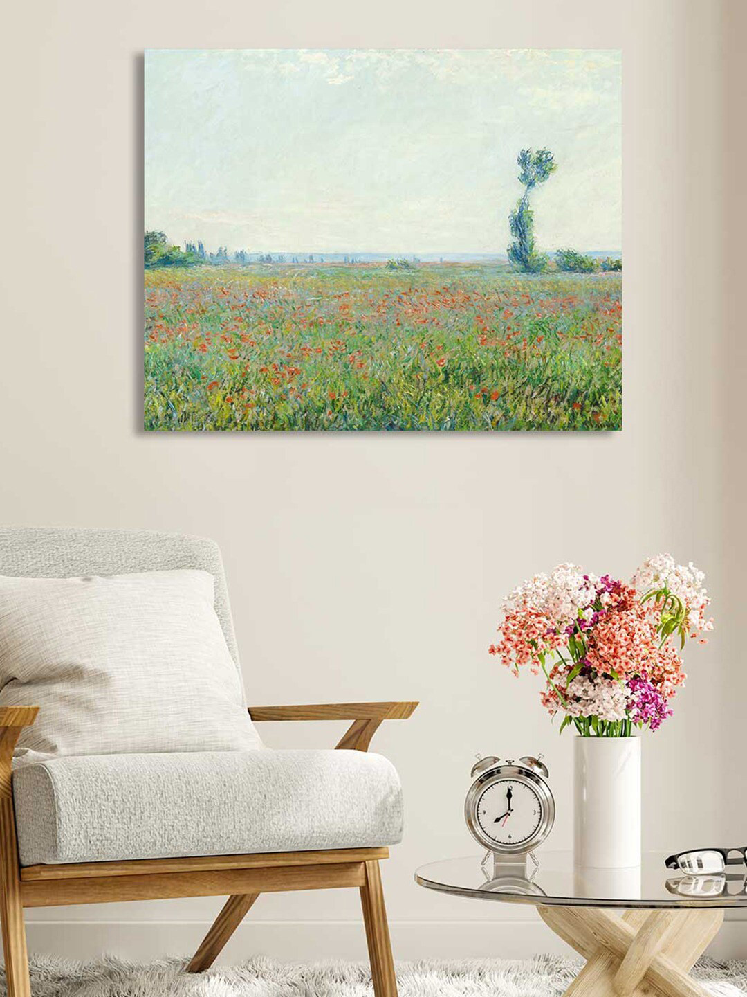 Art Street Green & Blue The Poppy Field Canvas Painting Wall Art