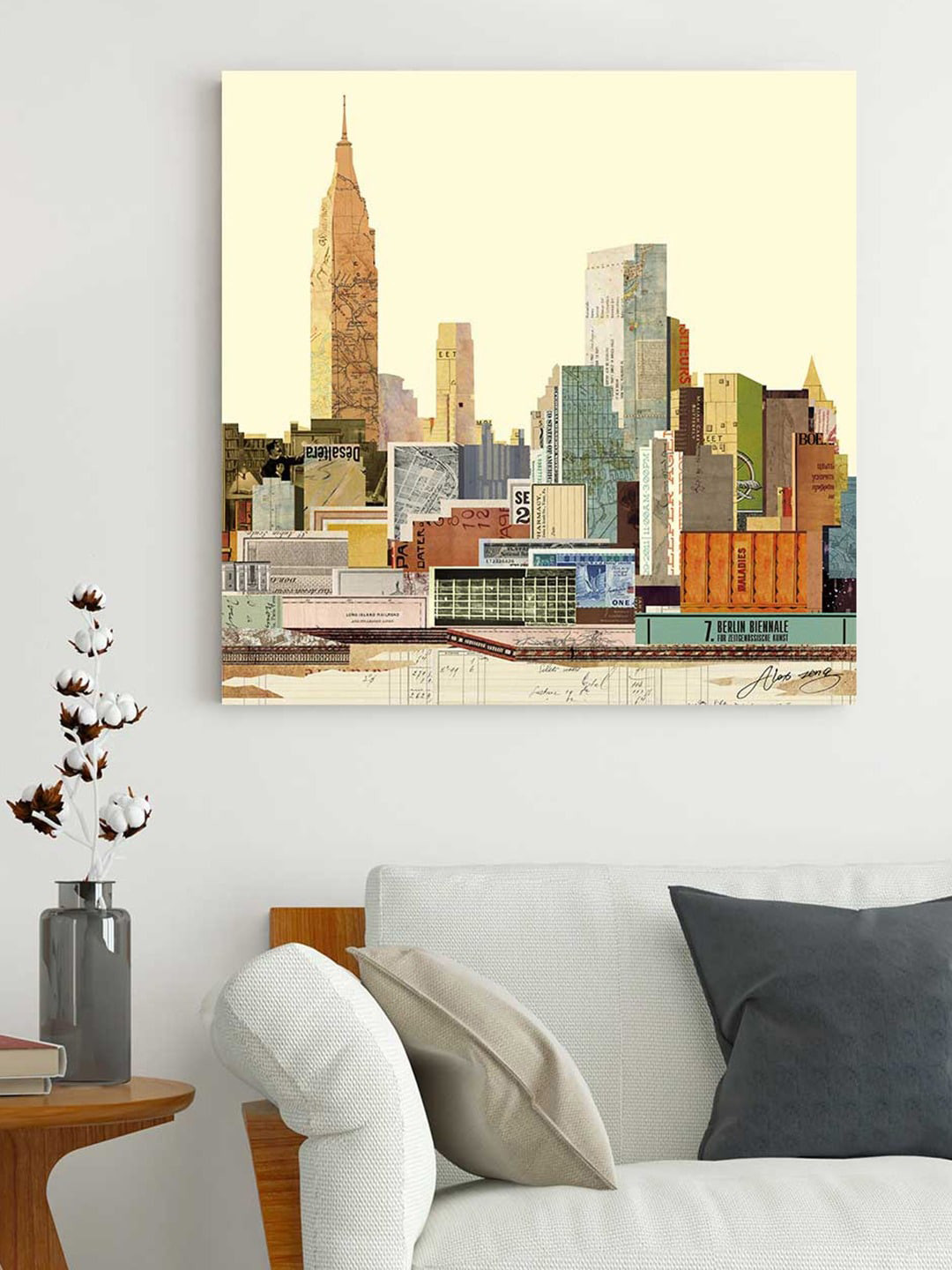 Art Street New York City Canvas 2 Piece Wall Square Paintings Wall Art -22x 22In