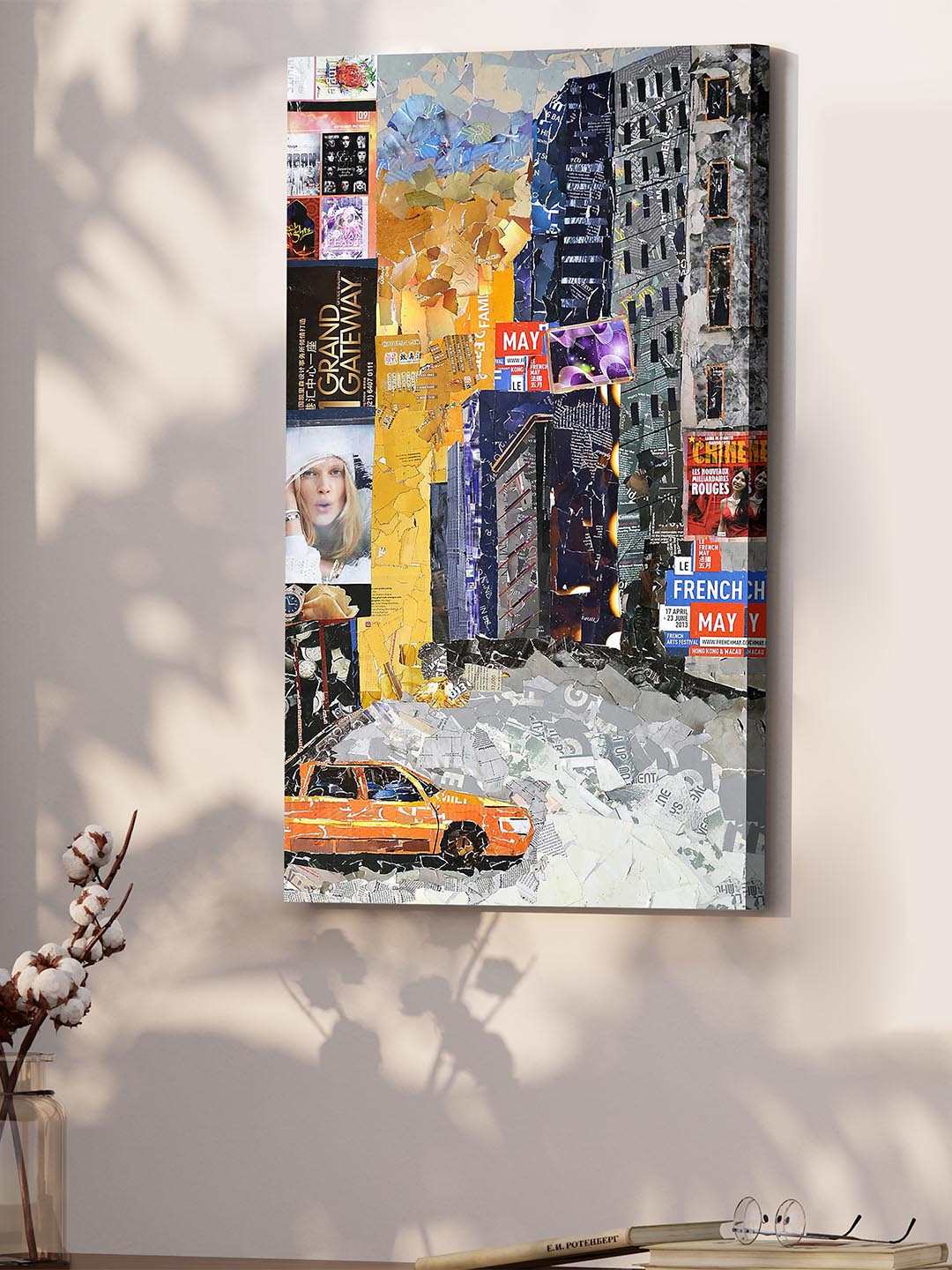 Art Street Vibrant City Canvas Wall Rectangle Paintings Wall Art -22 x 12 In