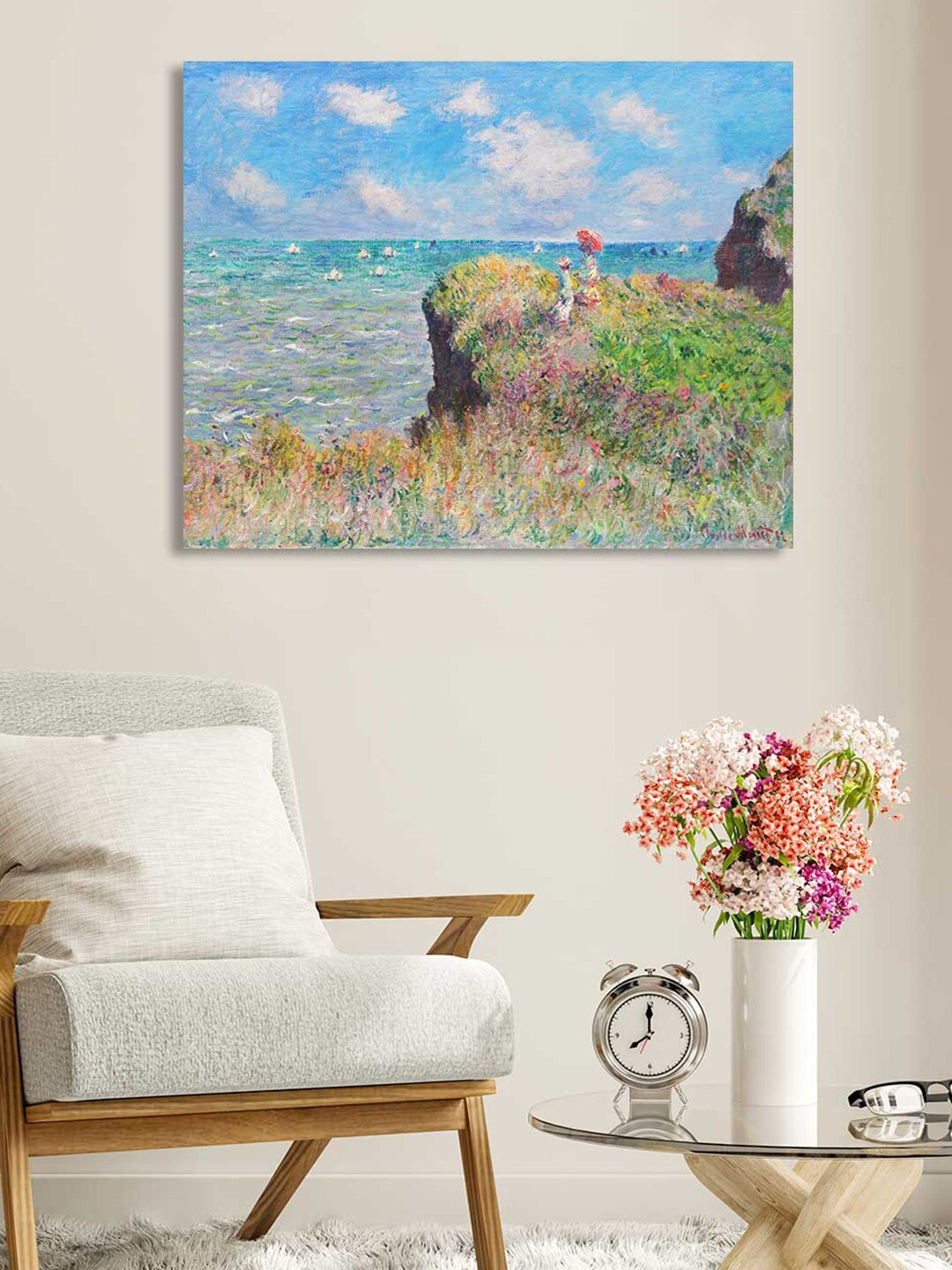 Art Street The Cliff Walk at Pour Ville Canvas Rectangle Paintings Wall Art -16 x 22 In