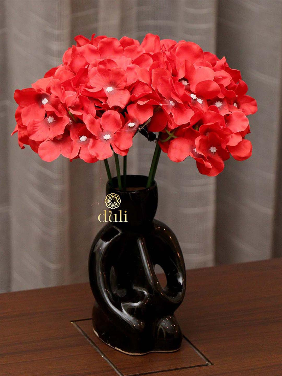 DULI Red Artificial Flowers Bunch