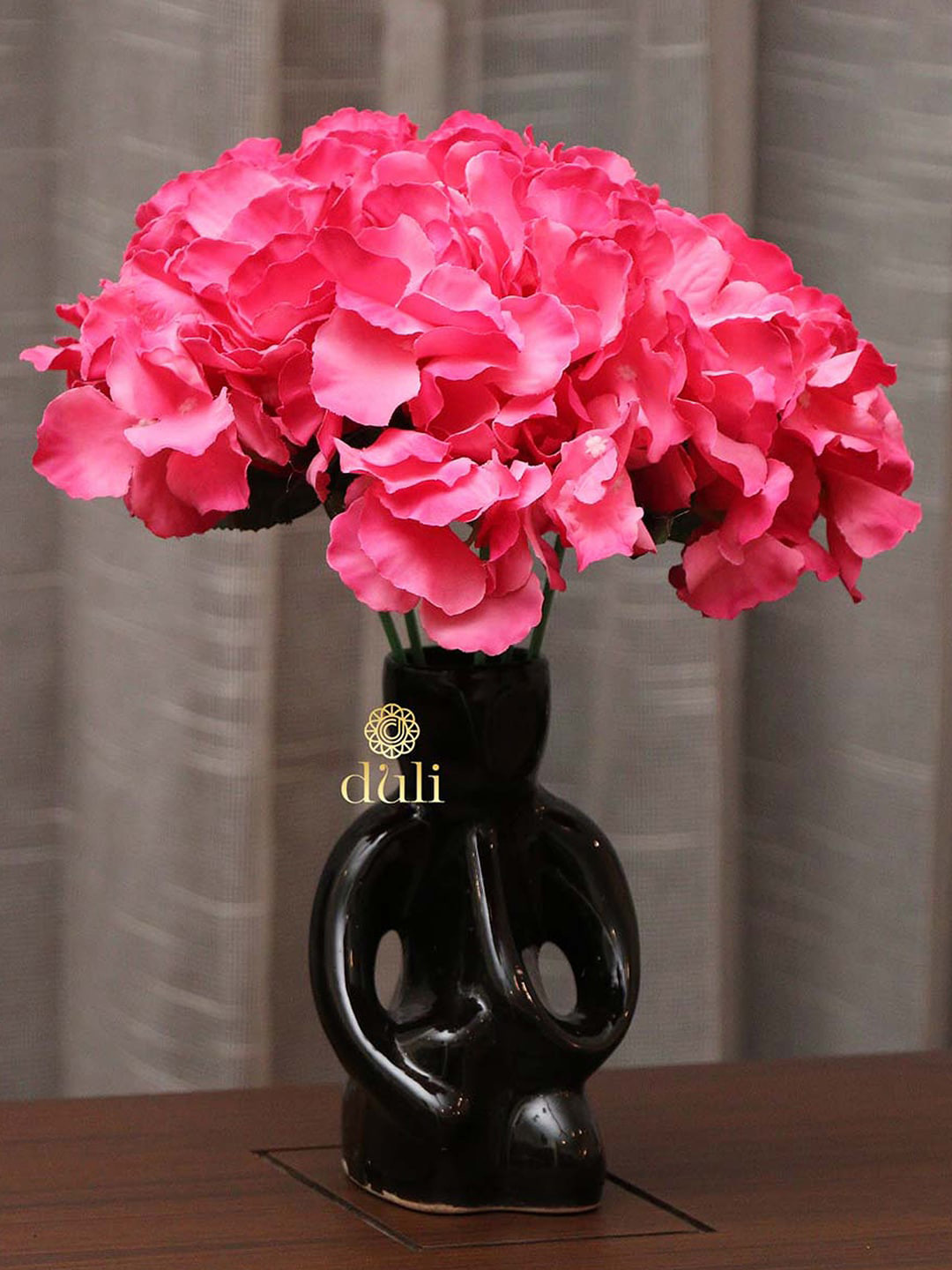 DULI Pink Solid Hydrangea Flowers Bunch